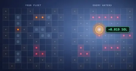 Hits and misses plotted across a battleship grid