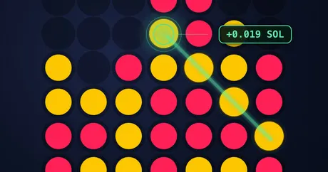 Four yellow discs lined up diagonally on the board
